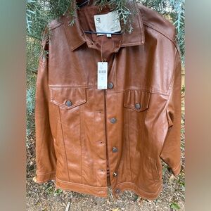 Anthropologie The Weston faux leather jacket- XS -NWT!